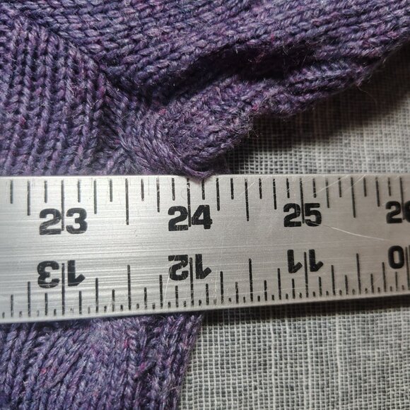 VINTAGE Polo Ralph Lauren Womens Purple Cable Kit Tussah Silk Sweater V-Neck - Picture 10 of 12